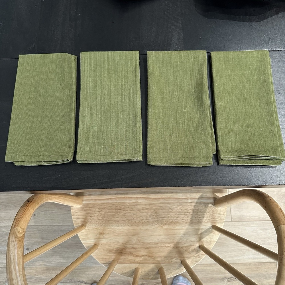 New Set Of 4 Fir Green Cotton Table Napkins Cloth 20x20 Rustic Fall Spring